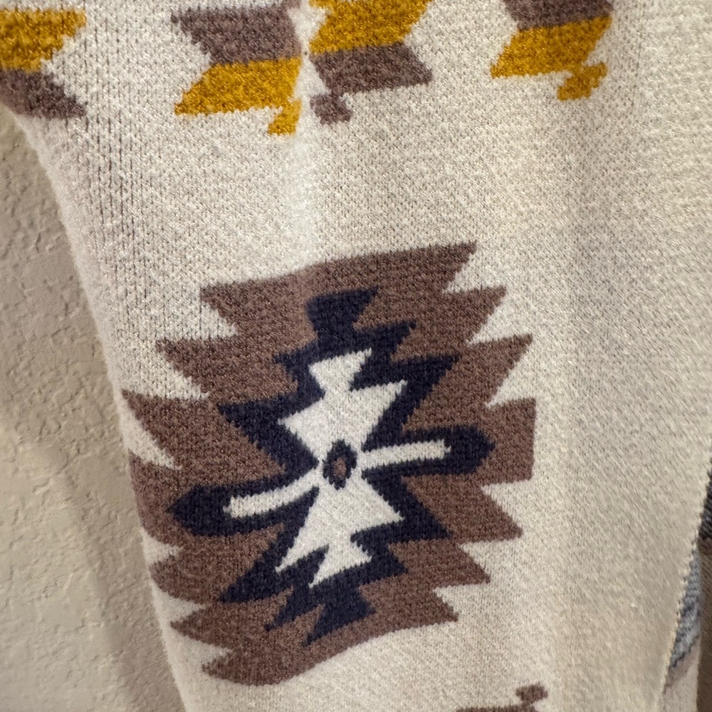 Aztec Patterned Open Front Cardigan - Picture 5 of 5